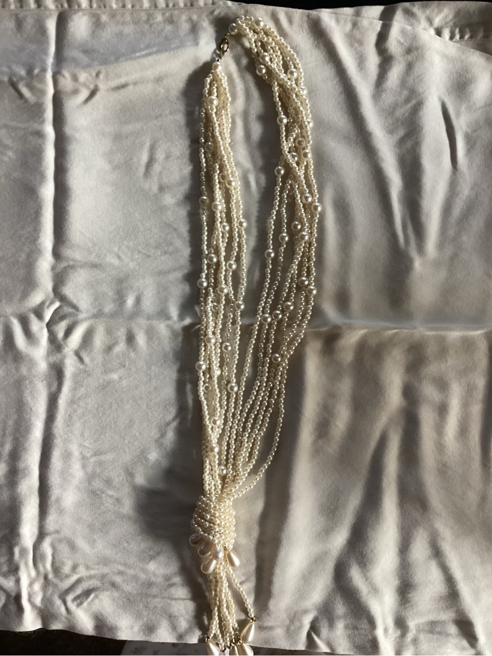 Multi-Strand Ivory Pearl Statement Necklace